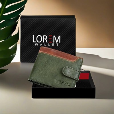 LOREM Men Casual, Evening/Party, Formal Green, Brown Artificial Leather Wallet(3 Card Slots)