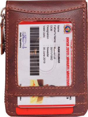 ABYS Men Brown Genuine Leather Wallet(12 Card Slots)