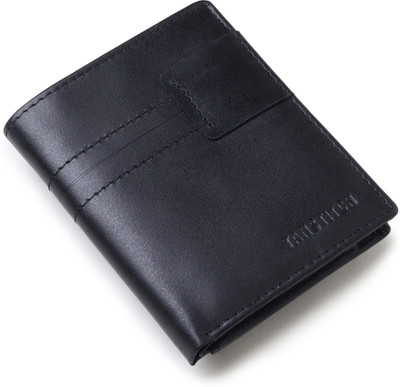 TANSTITCH Men Casual Black Genuine Leather Wallet(7 Card Slots)