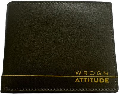 WROGN Men Casual Khaki Genuine Leather Wallet(8 Card Slots)