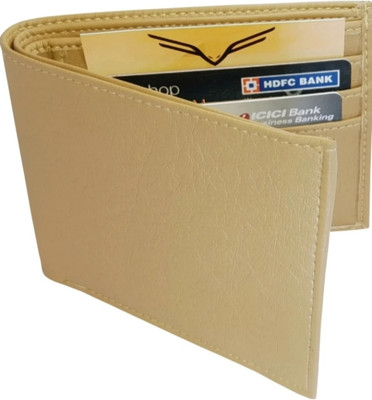 FF TRADERS Men Formal, Ethnic, Casual, Travel, Trendy Beige Genuine Leather Wallet(12 Card Slots)
