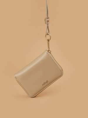Ginger by Lifestyle Women Casual Beige Genuine Leather Wallet(2 Card Slots)
