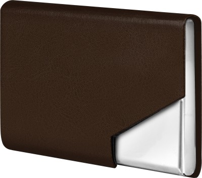 WELTWORLD Men & Women Casual Brown Artificial Leather Card Holder(10 Card Slots)