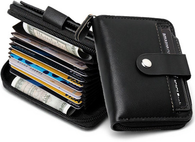 PROVOGUE Men & Women Casual, Formal, Trendy, Travel Black Genuine Leather Card Holder(11 Card Slots)