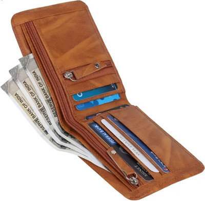 Fabacle Men Casual Tan Artificial Leather Wallet(5 Card Slots)