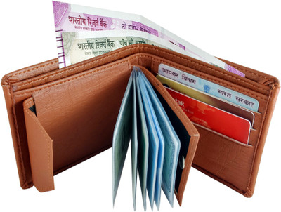 TnW Men Tan Artificial Leather Wallet(9 Card Slots)
