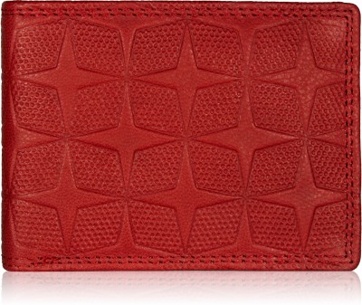 DOECRAFT Men Casual, Formal, Trendy Red Genuine Leather Wallet(8 Card Slots)