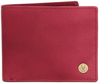 WILDHORN Men Casual Red Genuine Leather Wallet(6 Card Slots)