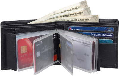 Wildedge Men Casual Black Artificial Leather Wallet(6 Card Slots)