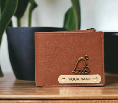 CELED Men Tan Genuine Leather Wallet(8 Card Slots)
