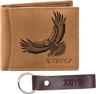 ABYS Men Casual, Ethnic, Evening/Party, Formal, Travel, Trendy Tan Genuine Leather Wallet(6 Card Slots, Pack of 2)