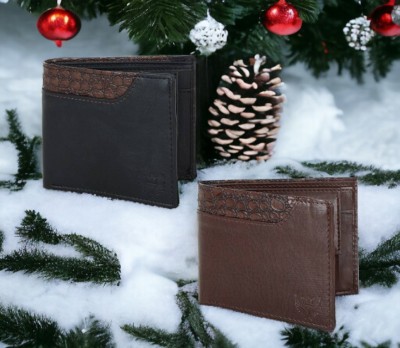 LORENZ Men Casual Black, Brown Artificial Leather Wallet(5 Card Slots, Pack of 2)