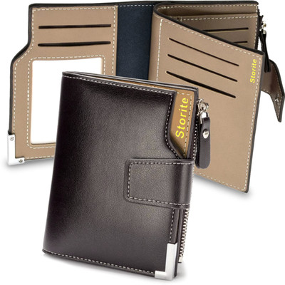 STORITE Men Casual, Formal, Travel, Trendy Brown Artificial Leather Wallet(10 Card Slots)