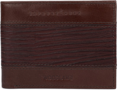 WOODLAND Men Casual Brown Genuine Leather Wallet(6 Card Slots)