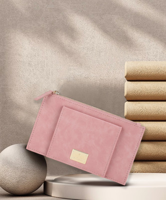 VAN HEUSEN Women Casual Pink Genuine Leather Wallet(6 Card Slots)