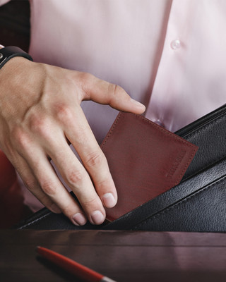 HIROSHI Men Casual, Formal Purple Genuine Leather Wallet(8 Card Slots)