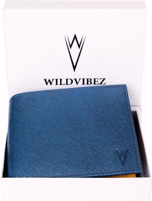 WILDVIBEZ Men Trendy Yellow, Blue Genuine Leather Wallet(4 Card Slots)