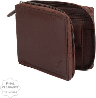 Hidelink Men & Women Casual, Ethnic, Evening/Party, Formal, Travel, Trendy Brown Artificial Leather Wallet(3 Card Slots)