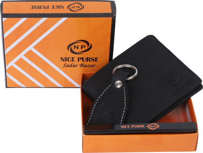 Nice Purse Men Black Artificial Leather Wallet(5 Card Slots)