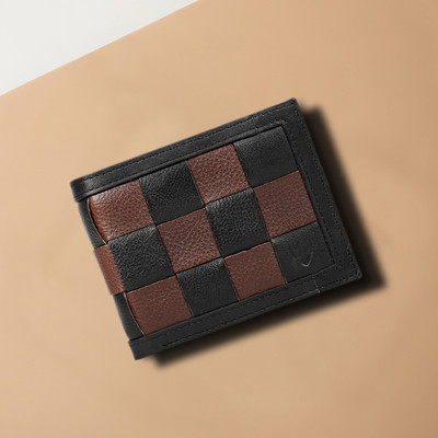 HIDESIGN Men Casual Black Genuine Leather Wallet(14 Card Slots)