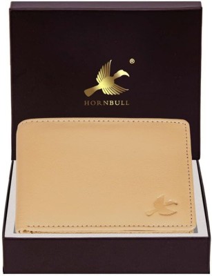 HORNBULL Men Casual Beige Genuine Leather Wallet(4 Card Slots)