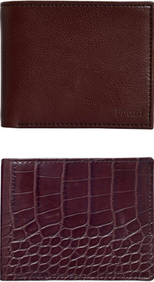 FF TRADERS Men Formal, Ethnic, Casual, Travel, Trendy Brown, Brown Artificial Leather Wallet(5 Card Slots, Pack of 2)