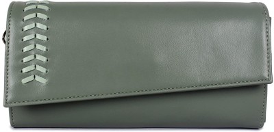 The CLOWNFISH Women Casual Green Artificial Leather Wallet(6 Card Slots)