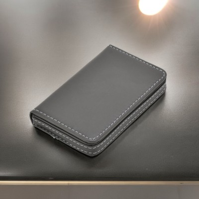 Winsome Deal Men Casual, Formal Black Artificial Leather Card Holder(6 Card Slots)