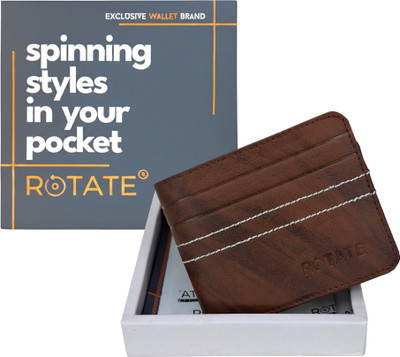 ROTATE Men Casual, Formal, Evening/Party Brown Artificial Leather Wallet(4 Card Slots)