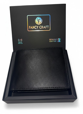 fancybaazar Men Casual, Ethnic, Evening/Party, Formal, Travel, Trendy Black Genuine Leather Wallet(8 Card Slots)