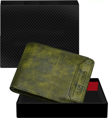 PARTH ENTERPRISE Men Casual, Evening/Party, Formal Green Artificial Leather Wallet(7 Card Slots)