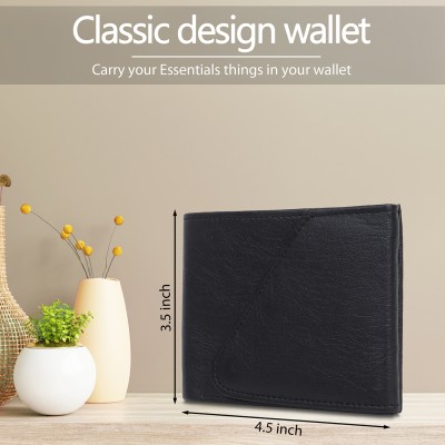 HENEDA Men Casual, Formal Black Artificial Leather Wallet(5 Card Slots)