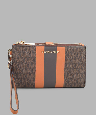 MICHAEL KORS Women Casual Brown Genuine Leather Wallet(6 Card Slots)