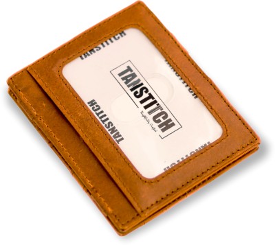 TANSTITCH Men Casual Tan Genuine Leather Money Clip(6 Card Slots)