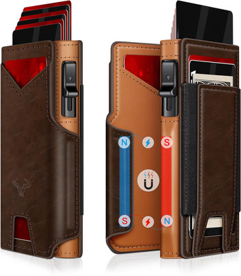 VOGARD Men & Women Casual Brown Genuine Leather Card Holder(14 Card Slots)