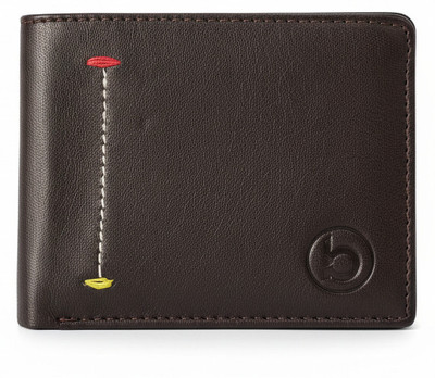 Biloti Men Casual Brown Genuine Leather Wallet(3 Card Slots)