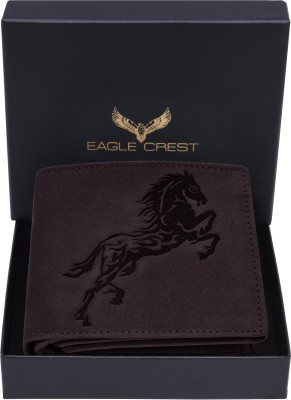 Eagle Crest Men Casual Brown Genuine Leather Wallet(6 Card Slots)