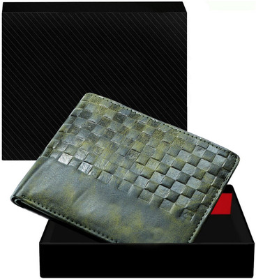 KAVRIXA Men Casual, Evening/Party, Formal Green Artificial Leather Wallet(3 Card Slots)