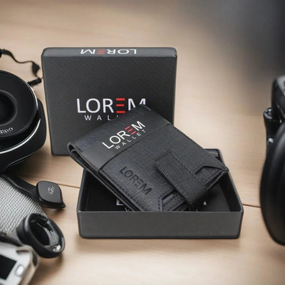 LOREM Men Casual Black Artificial Leather Wallet(6 Card Slots)