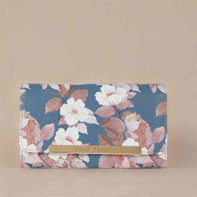 LINO PERROS Women Casual Blue Artificial Leather Wallet(8 Card Slots)