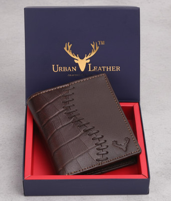URBAN LEATHER Men Formal Brown Genuine Leather Wallet(7 Card Slots)