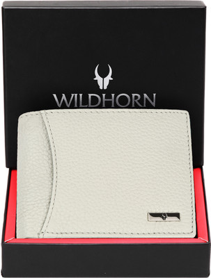WILDHORN Men Casual Beige Genuine Leather Wallet(9 Card Slots)