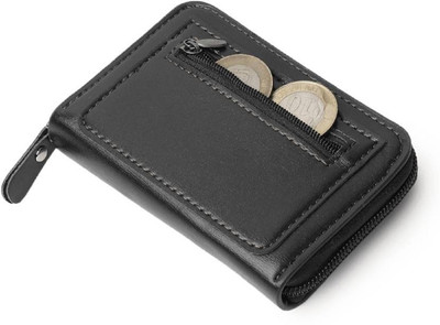 Laksh Men & Women Casual, Formal Black Genuine Leather Card Holder(11 Card Slots)