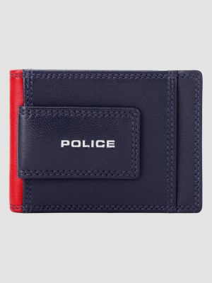 POLICE Men Formal Blue Genuine Leather Wallet(4 Card Slots)