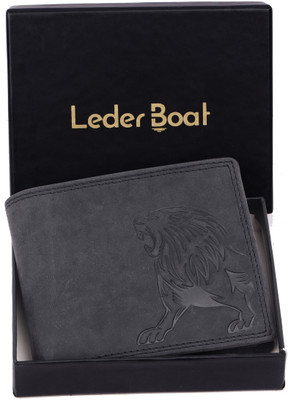 Leder Boat Men Casual, Formal Black Genuine Leather Wallet(6 Card Slots)