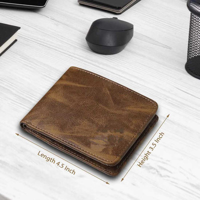 zaphod Men Brown Artificial Leather Wallet(8 Card Slots)