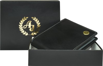 AJANTA Men Casual, Formal, Ethnic Black Genuine Leather Wallet(6 Card Slots)