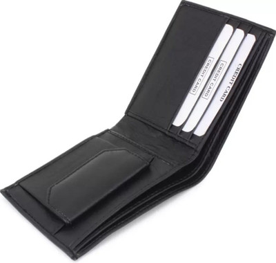 Wildemart Men & Women Casual, Evening/Party, Travel, Trendy Black Artificial Leather, Canvas Wallet(5 Card Slots)
