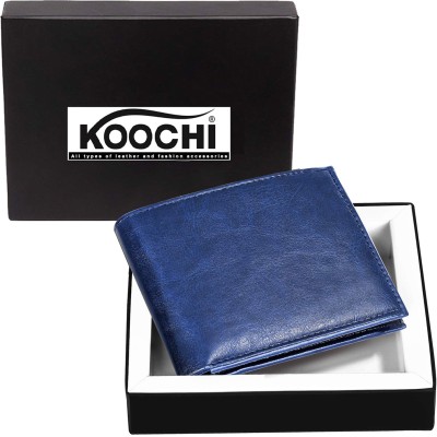 KOOCHI Men Casual Blue Artificial Leather Wallet(3 Card Slots)