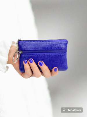 DEVANI ENTERPRISE Girls Formal Blue Artificial Leather Money Clip(2 Card Slots)